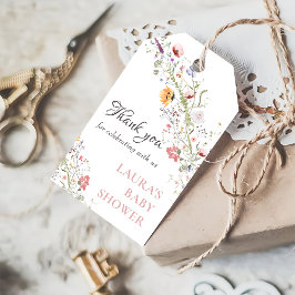 Elegante Wildflower Bloemen Baby shower Cadeau Lab Cadeaulabel