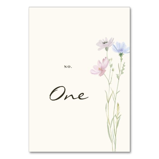 Elegante Wildflower Bloemen Beige bruiloft Kaart (Achterkant)