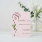 Elegante  Wildflower | Bloemen Bewaar de datum Briefkaart (Staand voorkant)