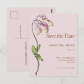 Elegante  Wildflower | Bloemen Bewaar de datum Briefkaart (Voorkant / Achterkant)