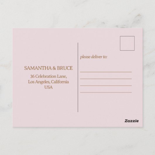 Elegante  Wildflower | Bloemen Bewaar de datum Briefkaart (Achterkant)