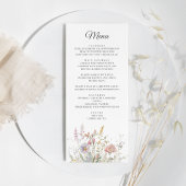 Elegante Wildflower Bloemen Bloemen Waterverf Brui Menu