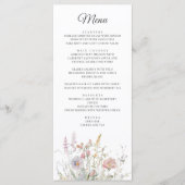 Elegante Wildflower Bloemen Bloemen Waterverf Brui Menu (Voorkant)