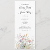 Elegante Wildflower Bloemen Bloemen Waterverf Brui Programmakaart (Voorkant)