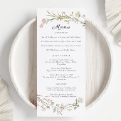 Elegante Wildflower Bloemen Greenery Wedding Menu