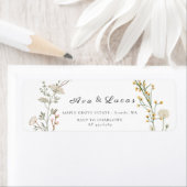 Elegante Wildflower Bloemen Wedding Garden Greener Etiket (Insitu)