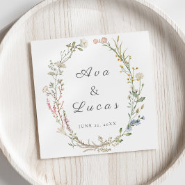 Elegante Wildflower Bloemen Wedding Garden Greener Servet