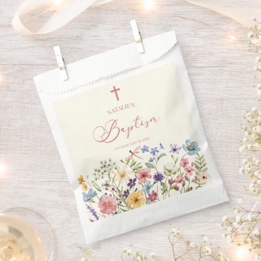 Elegante Wildflower Bloemendoop Bedankzakje (Geknipt)