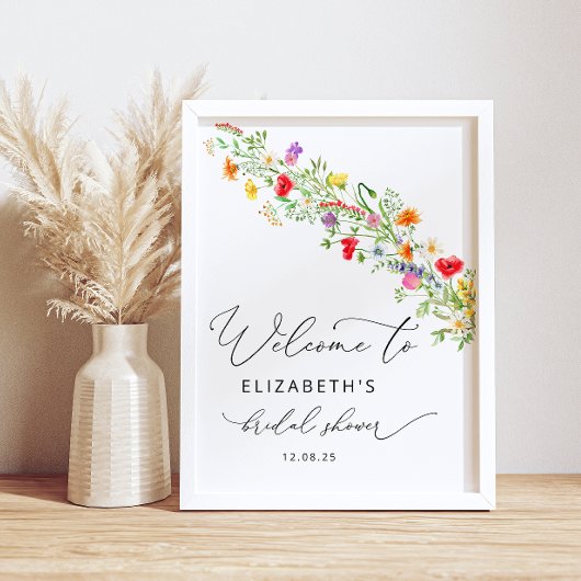 Elegante Wildflower bloementuin Poster