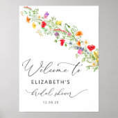 Elegante Wildflower bloementuin Poster (Voorkant)