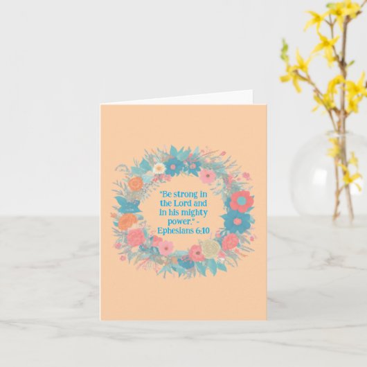 Elegante Wildflower Bloemkrans Religieuze Leeg Kaart (Gele Bloem)