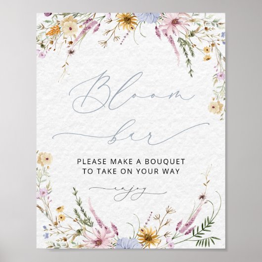 Elegante Wildflower Bloom | Bloemstaaf Poster (Voorkant)
