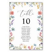 Elegante Wildflower Bloom Bruiloft Zitkaarten Kaart (Voorkant)