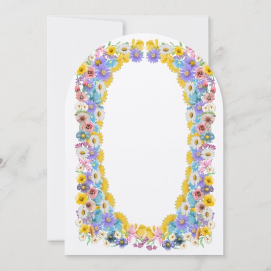 Elegante Wildflower Bloom Gele Elegance Bruiloft Kaart (Achterkant)