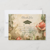 Elegante Wildflower Bloom Graduation Party Bedankkaart (Voorkant)