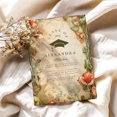 Elegante Wildflower Bloom Graduation Party Kaart