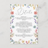 Elegante Wildflower Bloom QR Code Bruiloft Details Informatiekaartje (Voorkant)