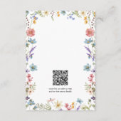 Elegante Wildflower Bloom QR Code Bruiloft Details Informatiekaartje (Achterkant)