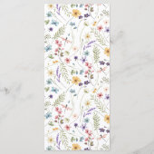Elegante Wildflower Bloom Romantisch Script Bruilo Menu (Achterkant)