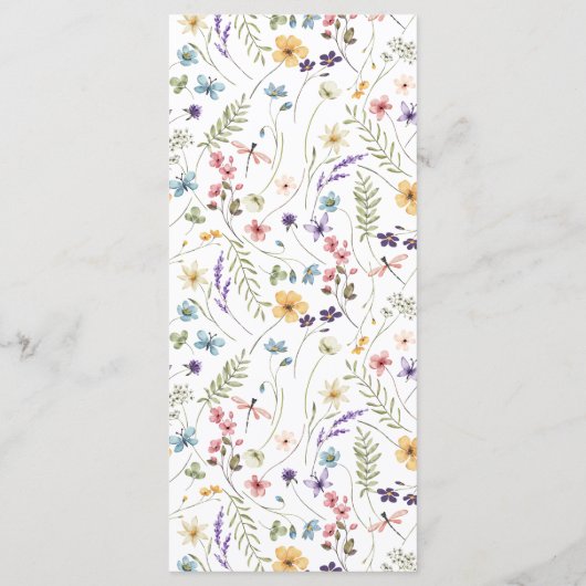 Elegante Wildflower Bloom Romantisch Script Bruilo Menu (Achterkant)