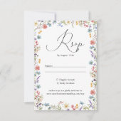 Elegante Wildflower Bloom Romantisch Script Bruilo RSVP Kaartje (Voorkant)