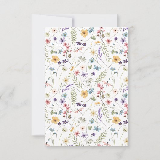 Elegante Wildflower Bloom Romantisch Script Bruilo RSVP Kaartje (Achterkant)