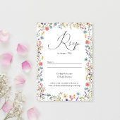 Elegante Wildflower Bloom Romantisch Script Bruilo RSVP Kaartje