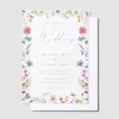 Elegante Wildflower Bloom Romantisch Script Bruilo Vellum Uitnodigingen (Offset)