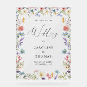 Elegante Wildflower Bloom Wedding Welkom Acryl Bord (Voorkant)