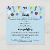 Elegante Wildflower Boho Blue Wedding Informatiekaartje (Voorkant)