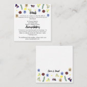 Elegante Wildflower Boho Blue Wedding Informatiekaartje (Voorkant / Achterkant)