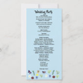 Elegante Wildflower Boho Blue Wedding Programma (Achterkant)