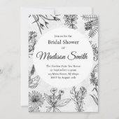 Elegante Wildflower Boho Bridal Shower Uitnodiging (Voorkant)