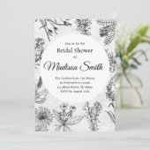 Elegante Wildflower Boho Bridal Shower Uitnodiging (Staand voorkant)