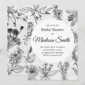 Elegante Wildflower Boho Bridal Shower Uitnodiging (Voorkant / Achterkant)