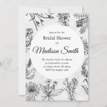 Elegante Wildflower Boho Bridal Shower Uitnodiging