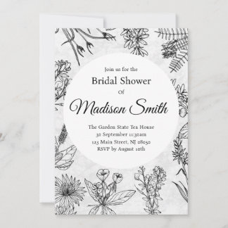 Elegante Wildflower Boho Bridal Shower Uitnodiging