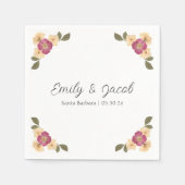 Elegante Wildflower Boho Chic gepersonaliseerde br Servet (Voorkant)