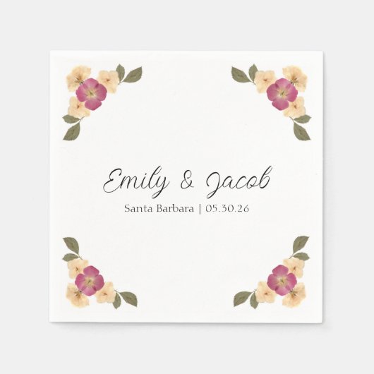 Elegante Wildflower Boho Chic gepersonaliseerde br Servet (Voorkant)