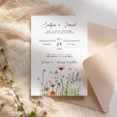Elegante Wildflower Boho Chique Bloementuin Bruilo Kaart