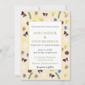 Elegante Wildflower Boho Eggshell bruiloft Kaart (Voorkant)