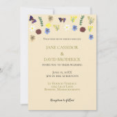 Elegante Wildflower Boho Eggshell bruiloft Kaart (Voorkant)