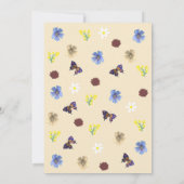 Elegante Wildflower Boho Eggshell bruiloft Kaart (Achterkant)