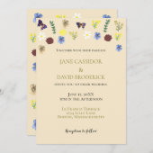 Elegante Wildflower Boho Eggshell bruiloft Kaart (Voorkant / Achterkant)