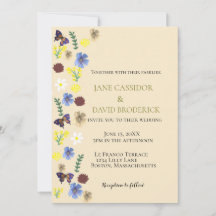 Elegante Wildflower Boho Eggshell bruiloft