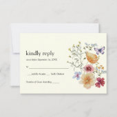 Elegante Wildflower Boho RSVP-kaart RSVP Kaartje (Voorkant)