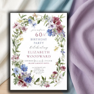 Elegante Wildflower Boho Waterverf 50ste verjaarda Kaart
