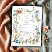 Elegante Wildflower Boho Waterverf bruiloft Kaart