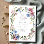 Elegante Wildflower Boho Waterverf krans bruiloft Kaart