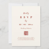 Elegante Wildflower Boho Wedding QR-code Kaart (Achterkant)